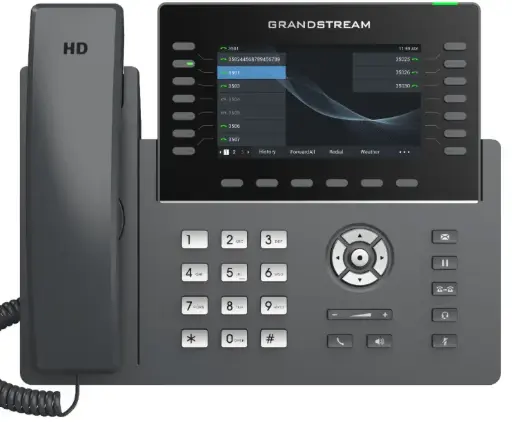 Teléfono IP Wi-Fi, Grado Operador, pantalla a color 5", puertos Gigabit, Bluetooth, PoE, IPV4/IPV6 con gestión en la nube GRP2650 GDMS. -14 lineas, 6 cuentas SIP.